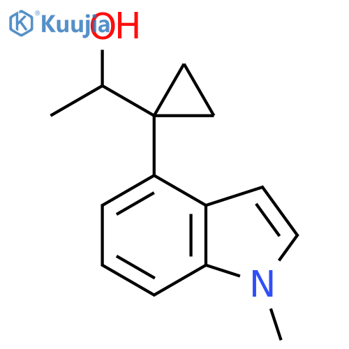 1-1-(1-methyl-1H-indol-4-yl)cyclopropylethan-1-ol structure