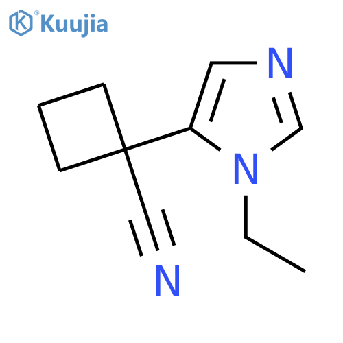1-(1-ethyl-1H-imidazol-5-yl)cyclobutane-1-carbonitrile structure