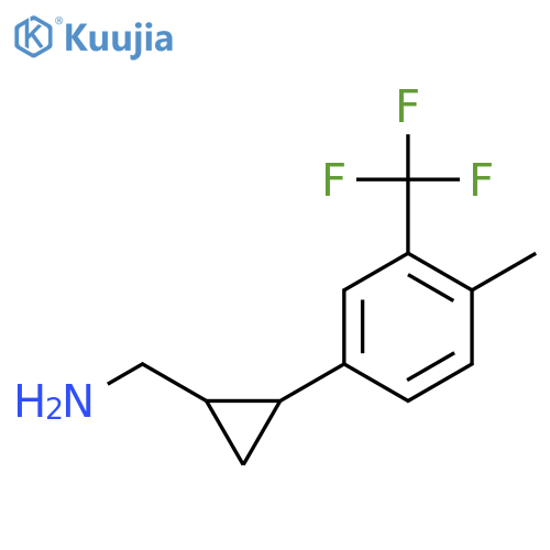 {2-4-methyl-3-(trifluoromethyl)phenylcyclopropyl}methanamine structure