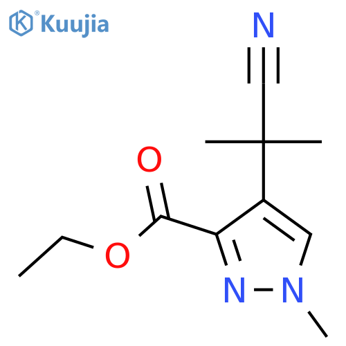 ethyl 4-(1-cyano-1-methylethyl)-1-methyl-1H-pyrazole-3-carboxylate structure