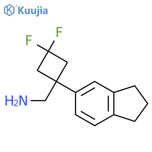 1-(2,3-dihydro-1H-inden-5-yl)-3,3-difluorocyclobutylmethanamine structure