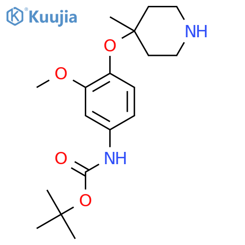 tert-butyl N-{3-methoxy-4-(4-methylpiperidin-4-yl)oxyphenyl}carbamate structure