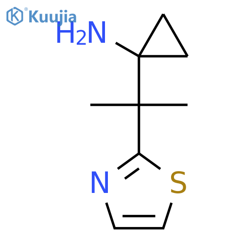 1-2-(1,3-thiazol-2-yl)propan-2-ylcyclopropan-1-amine structure