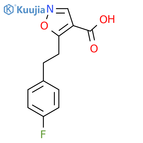 5-2-(4-fluorophenyl)ethyl-1,2-oxazole-4-carboxylic acid structure