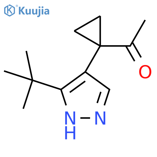 1-1-(3-tert-butyl-1H-pyrazol-4-yl)cyclopropylethan-1-one structure