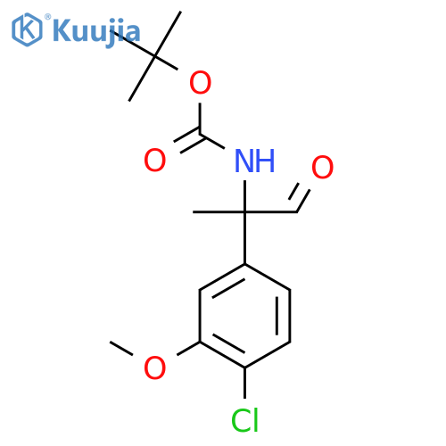 tert-butyl N-2-(4-chloro-3-methoxyphenyl)-1-oxopropan-2-ylcarbamate structure