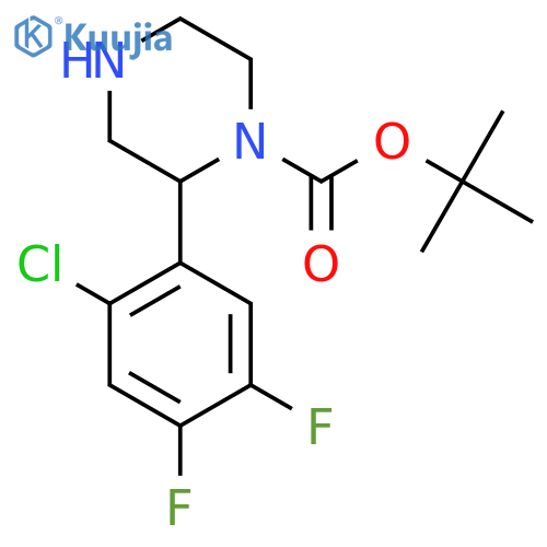 tert-butyl 2-(2-chloro-4,5-difluorophenyl)piperazine-1-carboxylate structure