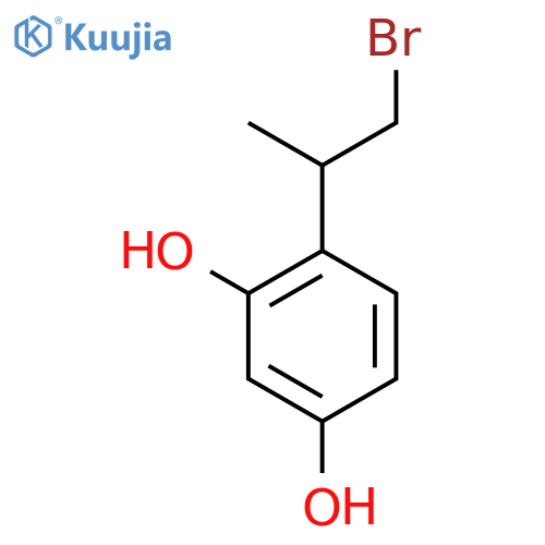 4-(1-bromopropan-2-yl)benzene-1,3-diol structure
