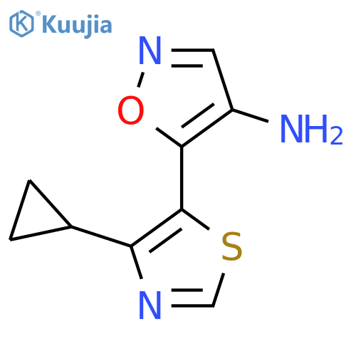 5-(4-Cyclopropyl-1,3-thiazol-5-yl)-1,2-oxazol-4-amine structure
