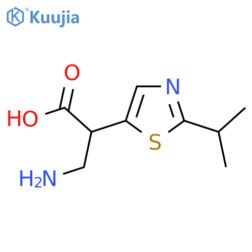 3-amino-2-2-(propan-2-yl)-1,3-thiazol-5-ylpropanoic acid structure