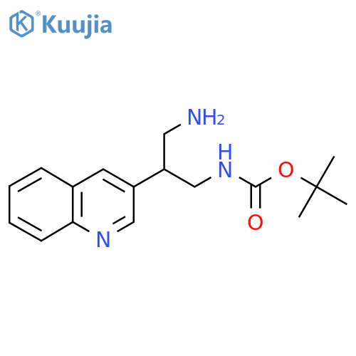 tert-butyl N-3-amino-2-(quinolin-3-yl)propylcarbamate structure