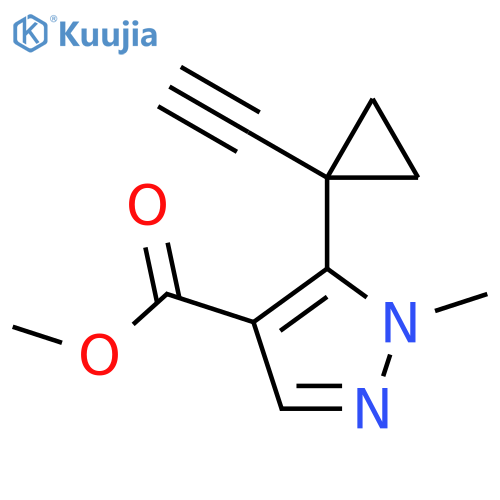 methyl 5-(1-ethynylcyclopropyl)-1-methyl-1H-pyrazole-4-carboxylate structure