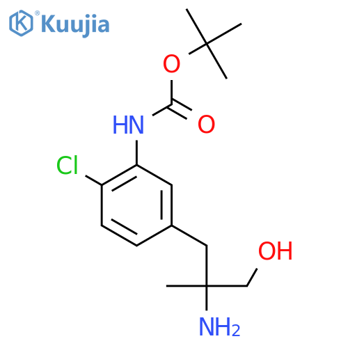 tert-butyl N-5-(2-amino-3-hydroxy-2-methylpropyl)-2-chlorophenylcarbamate structure