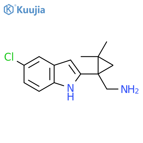 1-(5-chloro-1H-indol-2-yl)-2,2-dimethylcyclopropylmethanamine structure