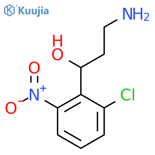 3-amino-1-(2-chloro-6-nitrophenyl)propan-1-ol structure
