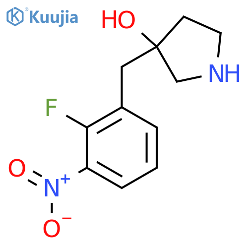 3-(2-fluoro-3-nitrophenyl)methylpyrrolidin-3-ol structure