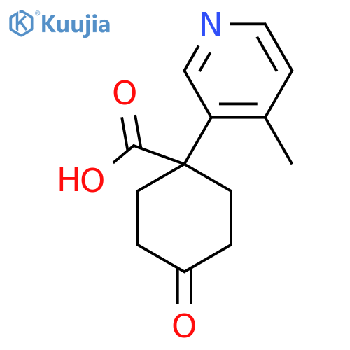 1-(4-methylpyridin-3-yl)-4-oxocyclohexane-1-carboxylic acid structure