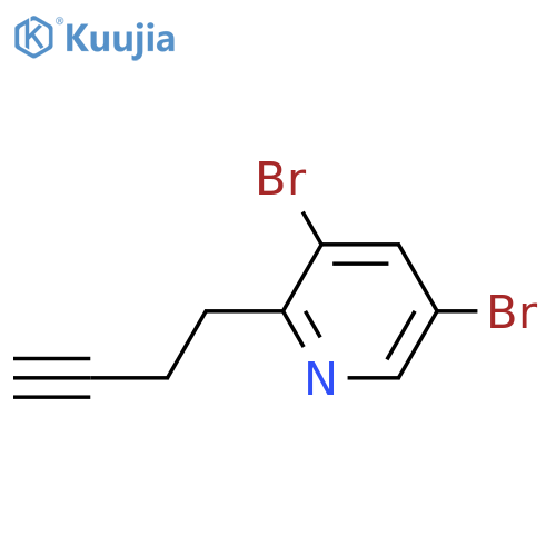 3,5-dibromo-2-(but-3-yn-1-yl)pyridine structure