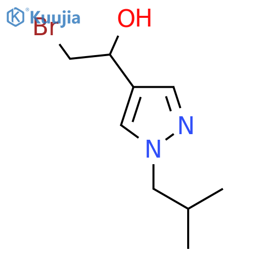 2-bromo-1-1-(2-methylpropyl)-1H-pyrazol-4-ylethan-1-ol structure
