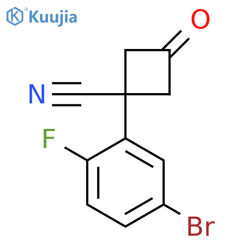 1-(5-bromo-2-fluorophenyl)-3-oxocyclobutane-1-carbonitrile structure