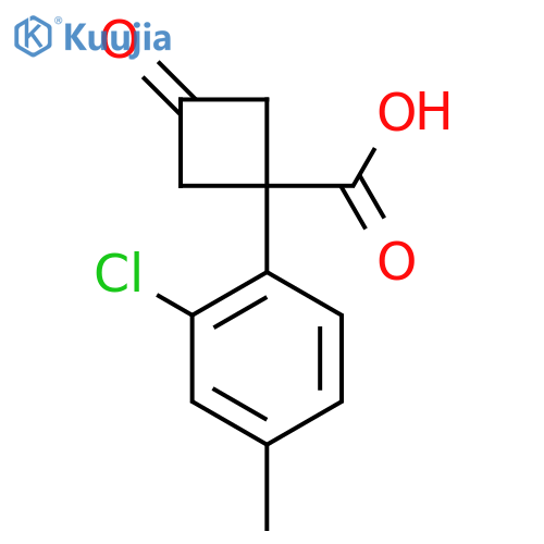 1-(2-chloro-4-methylphenyl)-3-oxocyclobutane-1-carboxylic acid structure