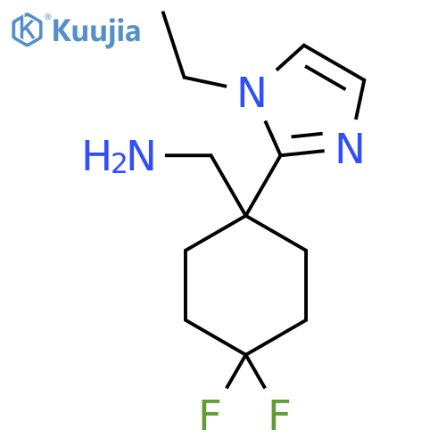 1-(1-ethyl-1H-imidazol-2-yl)-4,4-difluorocyclohexylmethanamine structure