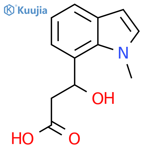 3-hydroxy-3-(1-methyl-1H-indol-7-yl)propanoic acid structure