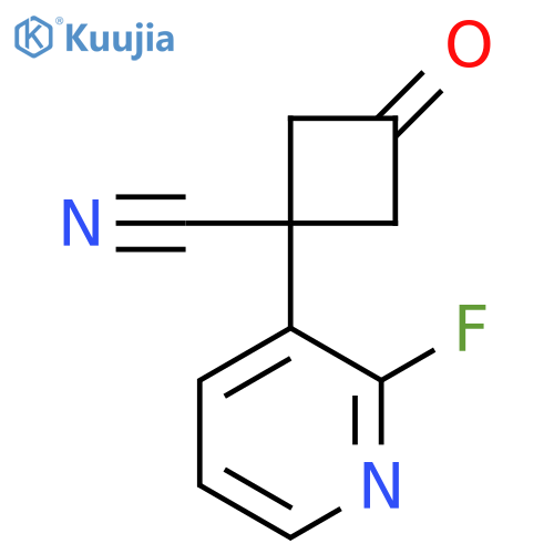 1-(2-fluoropyridin-3-yl)-3-oxocyclobutane-1-carbonitrile structure
