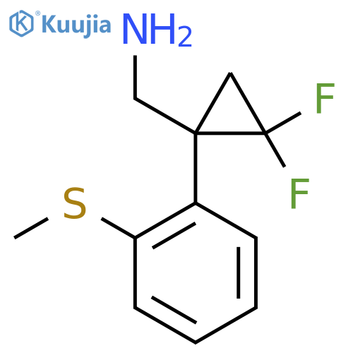 {2,2-difluoro-1-2-(methylsulfanyl)phenylcyclopropyl}methanamine structure