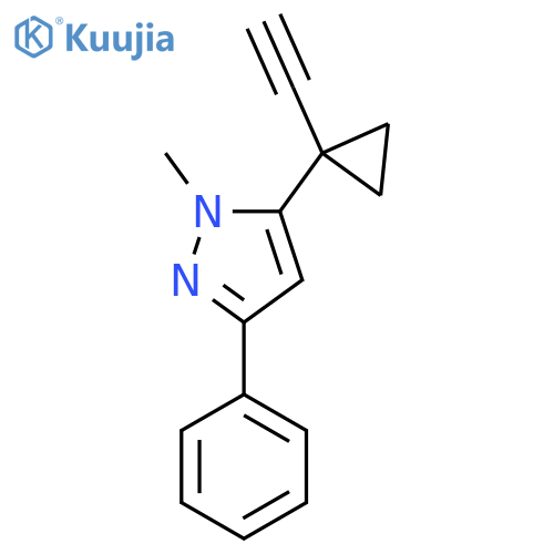 5-(1-ethynylcyclopropyl)-1-methyl-3-phenyl-1H-pyrazole structure