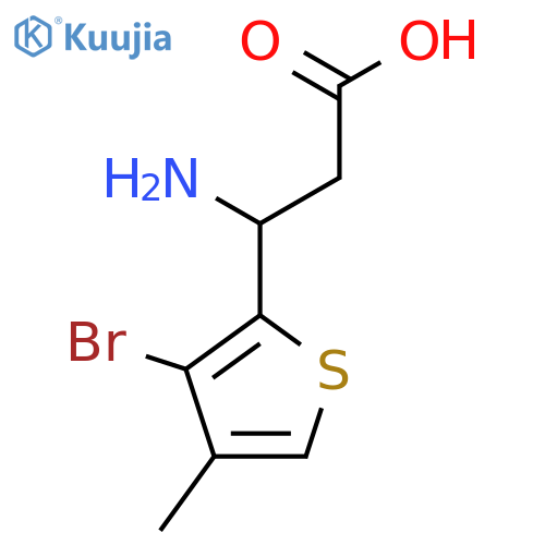3-amino-3-(3-bromo-4-methylthiophen-2-yl)propanoic acid structure