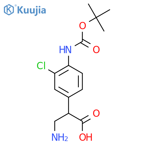 3-amino-2-(4-{(tert-butoxy)carbonylamino}-3-chlorophenyl)propanoic acid structure