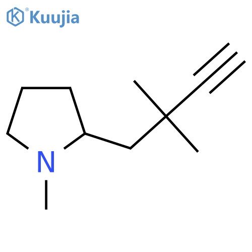 2-(2,2-dimethylbut-3-yn-1-yl)-1-methylpyrrolidine structure