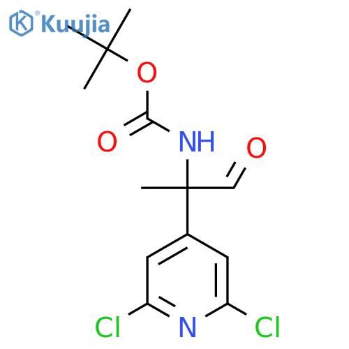 tert-butyl N-2-(2,6-dichloropyridin-4-yl)-1-oxopropan-2-ylcarbamate structure