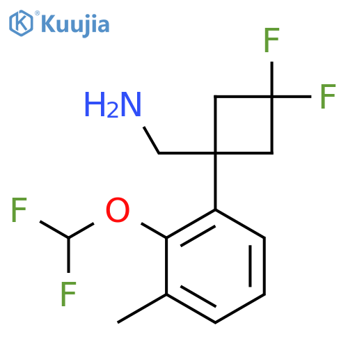{1-2-(difluoromethoxy)-3-methylphenyl-3,3-difluorocyclobutyl}methanamine structure