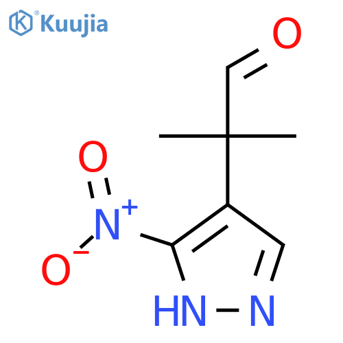 2-methyl-2-(3-nitro-1H-pyrazol-4-yl)propanal structure