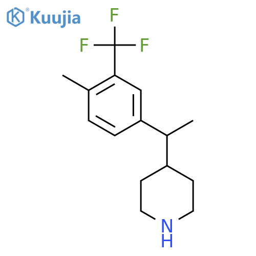 4-{1-4-methyl-3-(trifluoromethyl)phenylethyl}piperidine structure