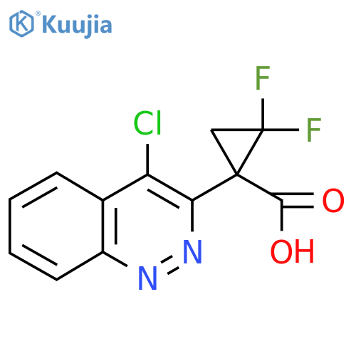 1-(4-chlorocinnolin-3-yl)-2,2-difluorocyclopropane-1-carboxylic acid structure