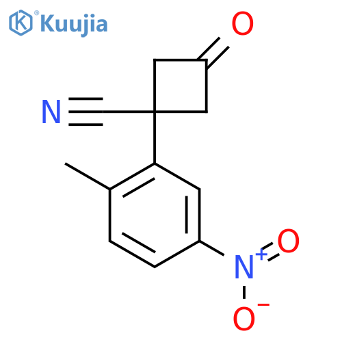 1-(2-methyl-5-nitrophenyl)-3-oxocyclobutane-1-carbonitrile structure