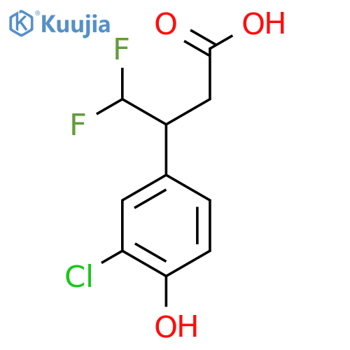 3-(3-chloro-4-hydroxyphenyl)-4,4-difluorobutanoic acid structure