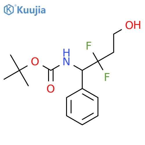 tert-butyl N-(2,2-difluoro-4-hydroxy-1-phenylbutyl)carbamate structure