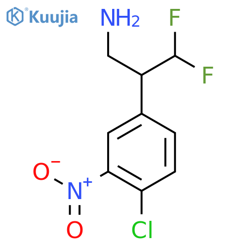 2-(4-chloro-3-nitrophenyl)-3,3-difluoropropan-1-amine structure