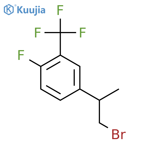 4-(1-bromopropan-2-yl)-1-fluoro-2-(trifluoromethyl)benzene structure