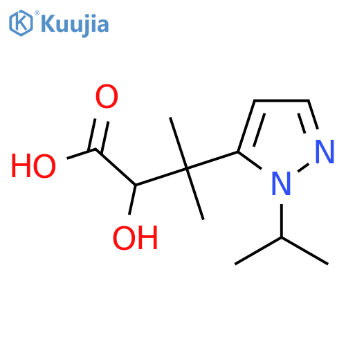 2-hydroxy-3-methyl-3-1-(propan-2-yl)-1H-pyrazol-5-ylbutanoic acid structure