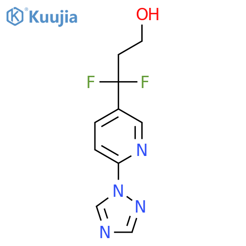 3,3-difluoro-3-6-(1H-1,2,4-triazol-1-yl)pyridin-3-ylpropan-1-ol structure