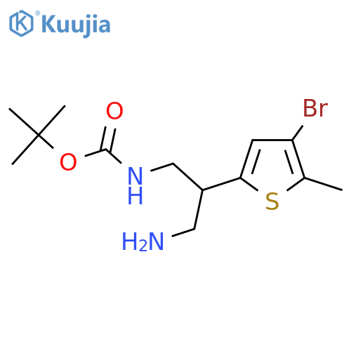 tert-butyl N-3-amino-2-(4-bromo-5-methylthiophen-2-yl)propylcarbamate structure