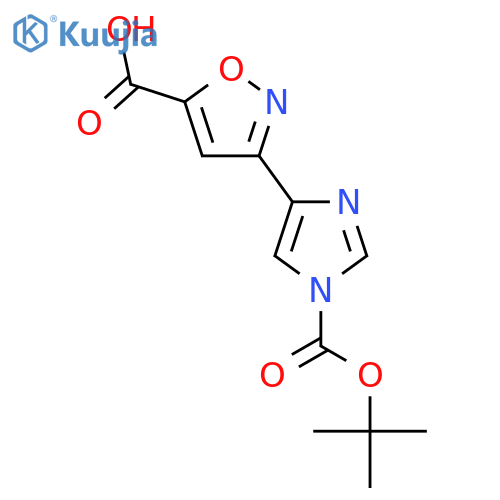 3-{1-(tert-butoxy)carbonyl-1H-imidazol-4-yl}-1,2-oxazole-5-carboxylic acid structure