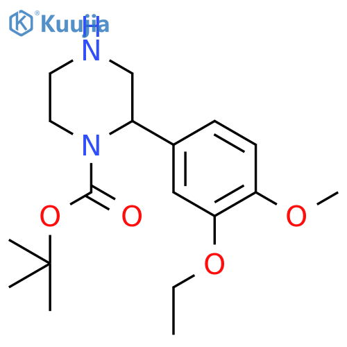 tert-butyl 2-(3-ethoxy-4-methoxyphenyl)piperazine-1-carboxylate structure
