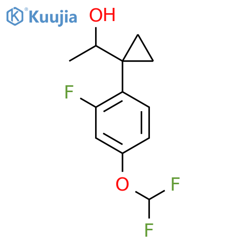 1-{1-4-(difluoromethoxy)-2-fluorophenylcyclopropyl}ethan-1-ol structure