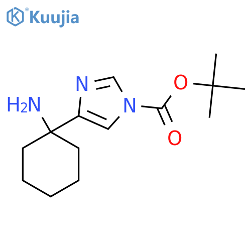 tert-butyl 4-(1-aminocyclohexyl)-1H-imidazole-1-carboxylate structure